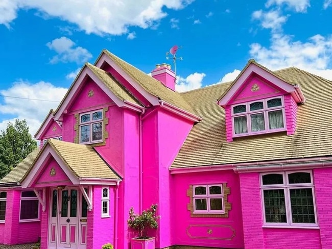 A woman owns a pink ‘Barbie Dream House’ in Essex, England. Picture: Eaton House Studio