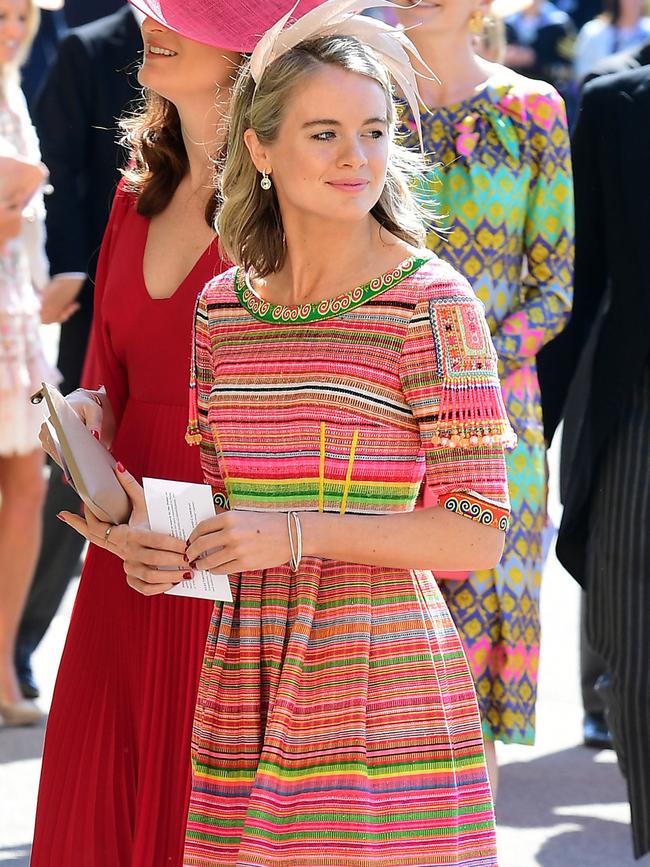 Cressida Bonas arrives at the wedding of Prince Harry to Meghan Markle on May 19, 2018 in Windsor, England. (Photo by Ian West – WPA Pool/Getty Images)