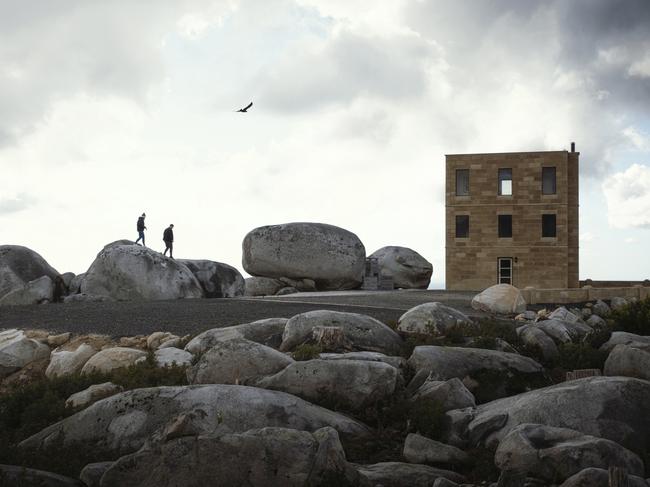 Perched upon a 650 metre rocky pinnacle overlooking Tasmania’s North-East, The Keep has been designed for reconnection, relaxation and rejuvenation. Picture: Aaron Jones