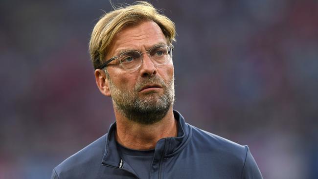 Liverpool’s German headcoach Juergen Klopp is pictured during the final Audi Cup football match between Atletico Madrid and FC Liverpool in the stadium in Munich, southern Germany, on August 2, 2017.  / AFP PHOTO / Christof STACHE