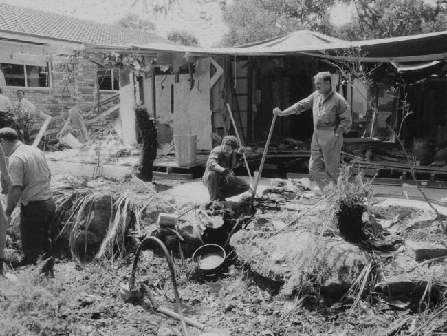 The family survived but the home was completely destroyed. Picture: Manly Daily