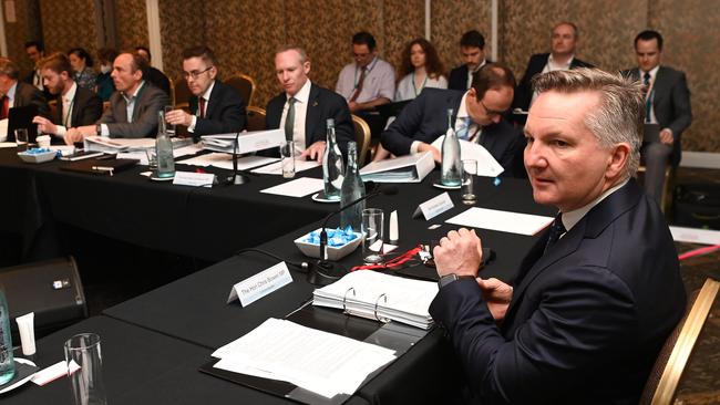 BRISBANE, AUSTRALIA - NewsWire Photos - DECEMBER 8, 2022.Federal Energy Minister Chris Bowen during a meeting with his state counterparts to discuss long-term strategies to drive down power prices and reduce emissions and the next steps in Australia's transition to renewables.Picture: NCA NewsWire / Dan Peled