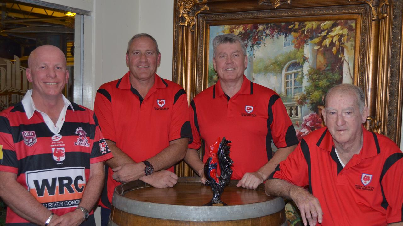 REUNION: Old Waratahs Mick Cooper, Scott Hall, Wayne McKenzie and Bob Hart.