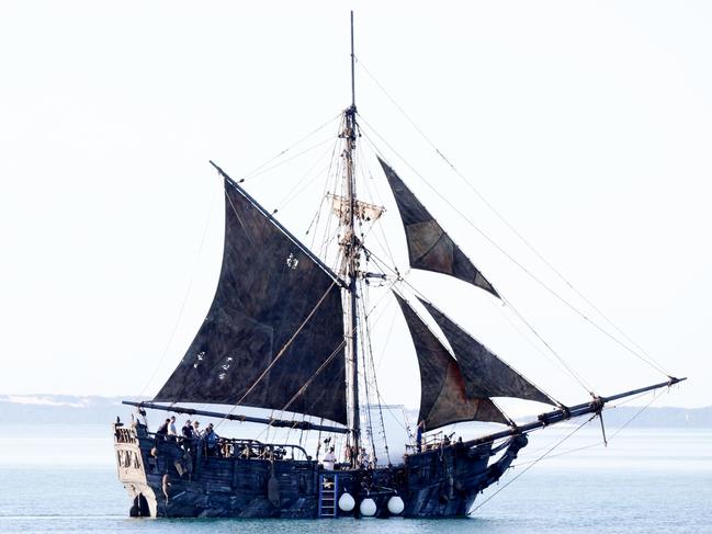 Pirates of the Caribbean filming at Raby Bay. Picture: Mark Calleja