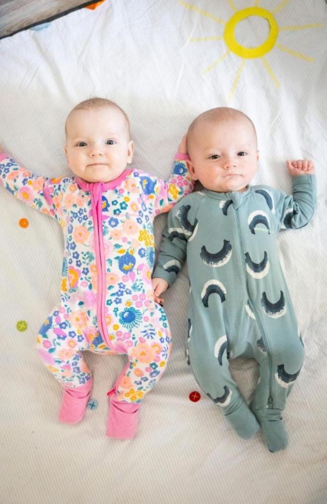 Sandra and David's twins Poppy and Michael. Picture: The West Australian