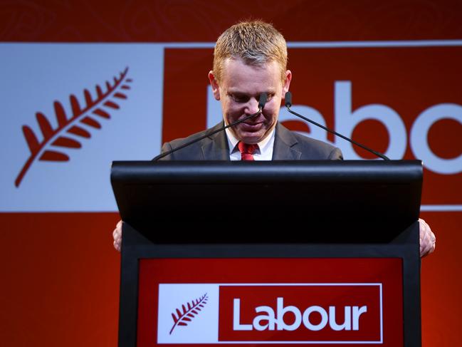 Chris Hipkins concedes in Wellington on Thursday night. Picture: Getty Images