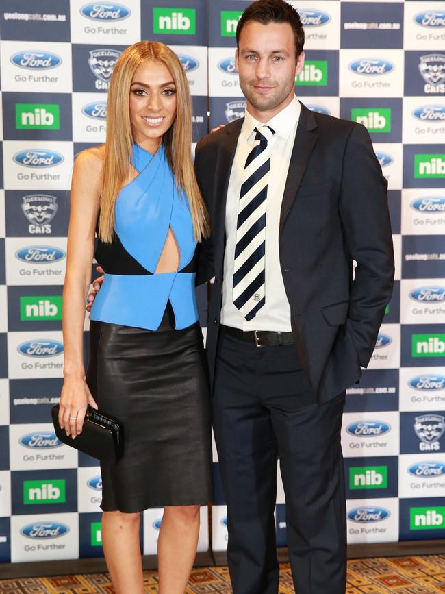 Jimmy Bartel and Nadia Coppolino when they were dating early on in 2013. Picture: Peter Ristevski