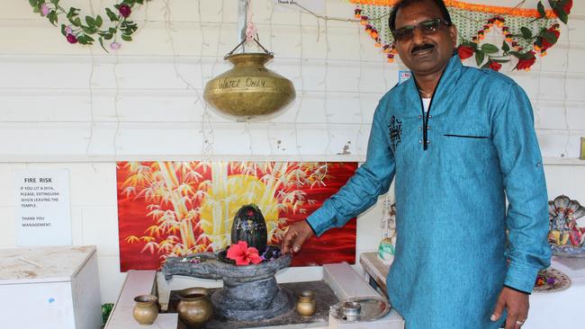 Hindu Society of Queensland president Daven Pathik at the Gayatri Mandir temple at Boondall. Picture: Michelle Smith