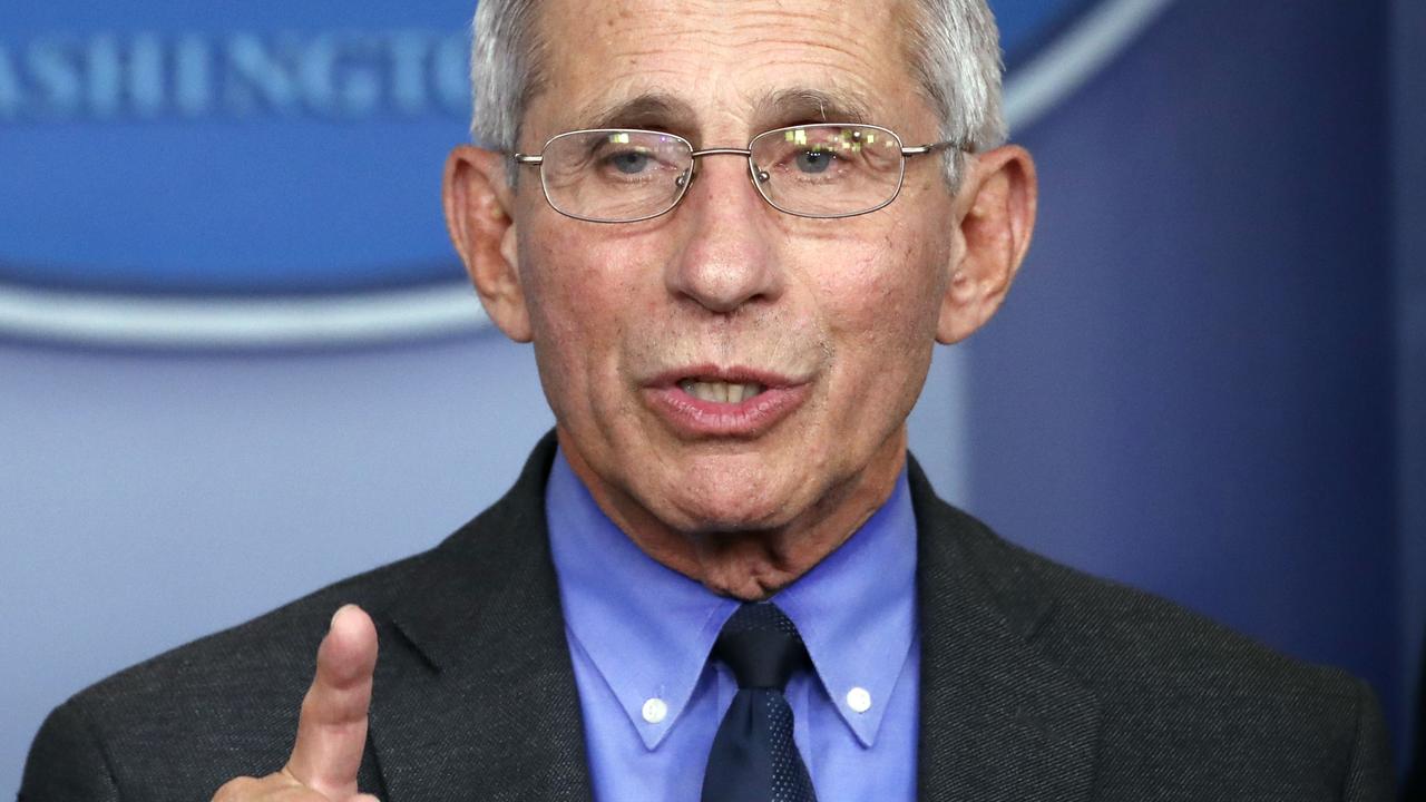 Dr Fauci during a White House briefing. Picture: Alex Brandon/AP