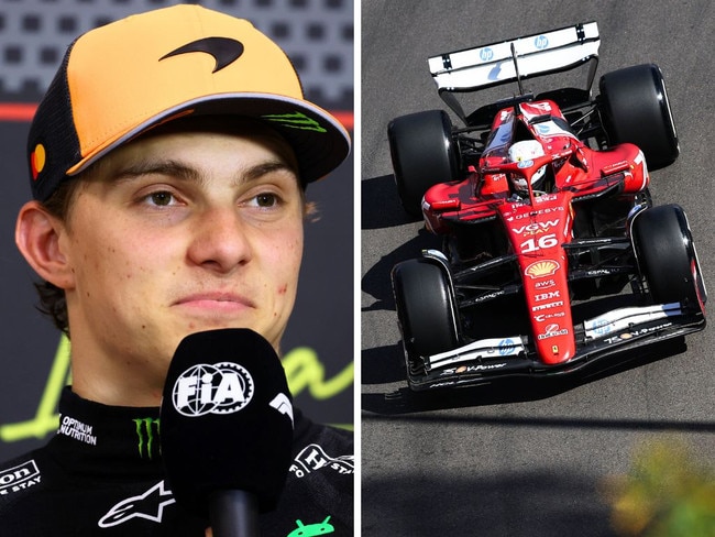 Oscar Piastri was taken aback by the speed of Ferrari. Image: Getty