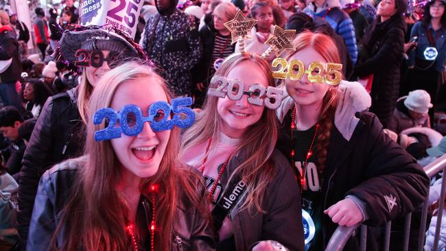 Revelers celebrate New Year's Eve in Times Square on December 31, 2024, in New York City. Picture: AFP