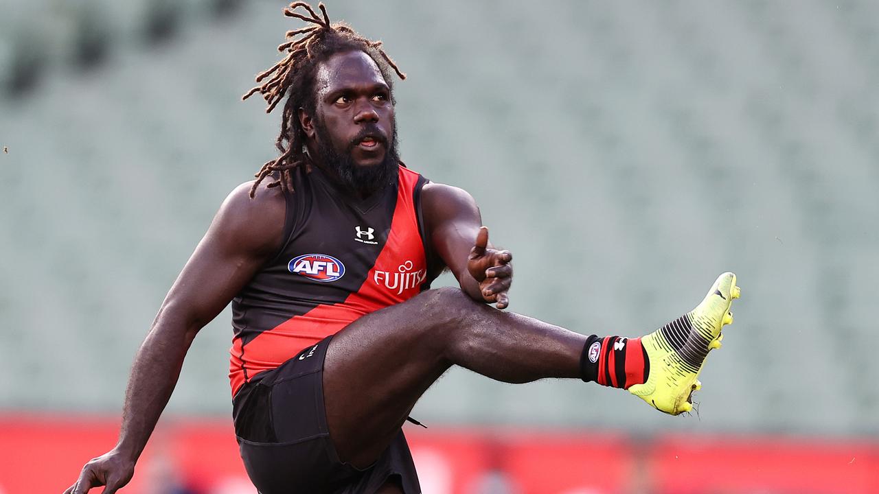 Anthony McDonald-Tipungwuti won’t be on the field for Essendon in the early rounds. Picture: Michael Klein