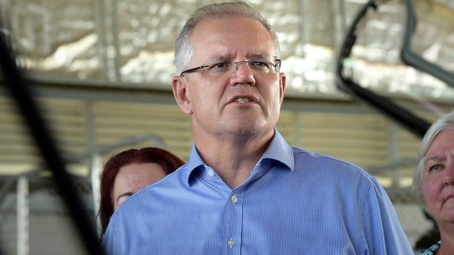 Prime Minister Scott Morrison is seen during a visit to RAAF base Tindal in Katherine, Northern Territory in February. Picture: AAP