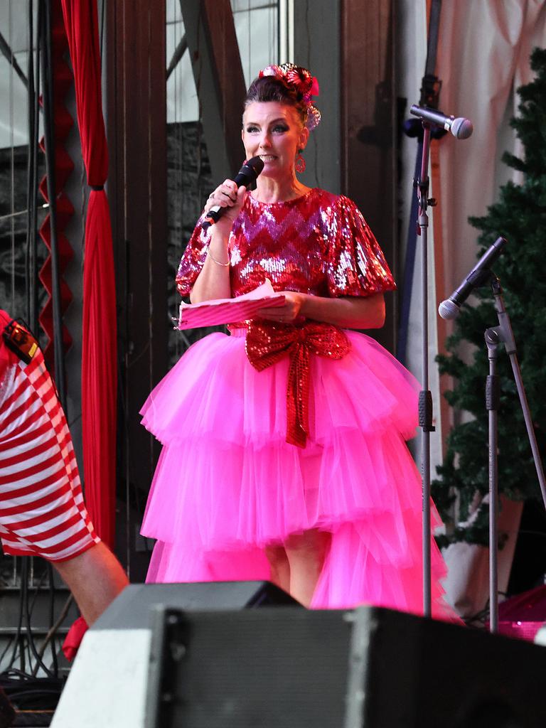 Rachel Terry played host to the Carols in the Park, held at Munro Martin Parklands. Picture: Brendan Radke