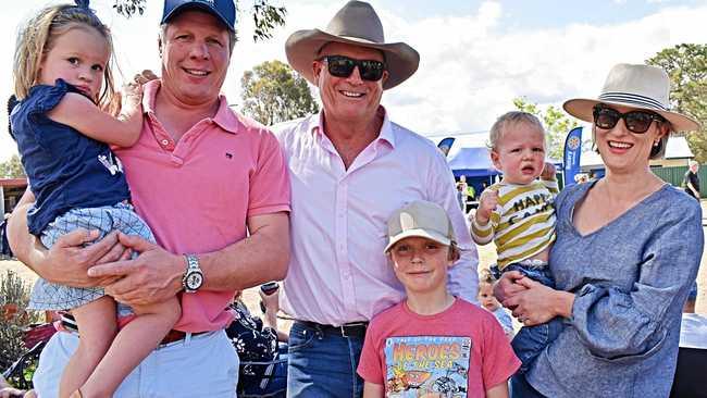 Poppy Wilshire, Todd Wilshire, James Blundell, Fian Blundell, Charlie Wilshire and Amelia Wilshire. Picture: Matthew Purcell