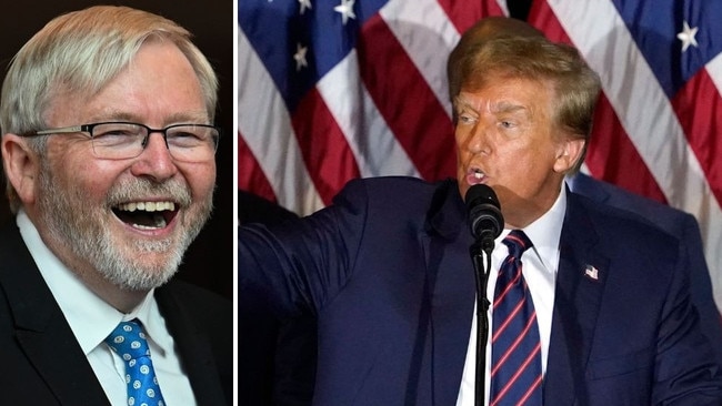 Donald Trump has blasted Australia's US ambassador Kevin Rudd, labelling him 'a little bit nasty' and 'not the brightest bulb'.