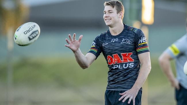 Penrith rookie Matt Burton at his first training session with the NRL side on Wednesday night. Picture: Courtesy Penrith Panthers