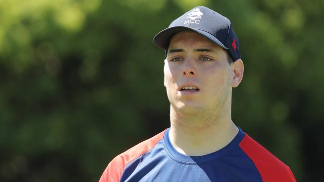 Son of former Wallabies player John Eales, Elijah Eales of Mosman looks on during round 4 of the NSW Premier Grade cricket match between Mosman and Blacktown Mounties at Allan Border Oval on October 29, 2022 in Mosman. (Photo by Jeremy Ng/Newscorp Australia)