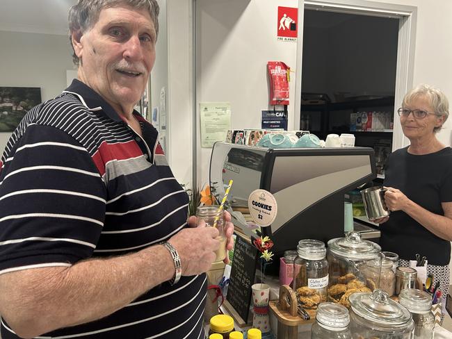 Robert Soderberg and volunteer Traci Montague at the COUCH Wellness Centre cafe.