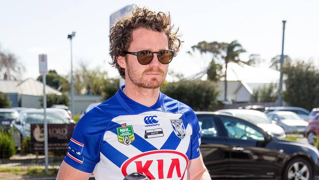 Dangerfield wore a Bulldogs jersey to Wacky Wednesday. Picture by Mark Stewart.