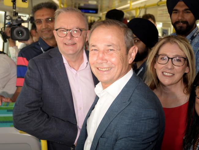 Prime Minister Anthony Albanese, WA Premier Roger Cook and Deputy Premier Rita Saffioti. Picture: NewsWire / Sharon Smith