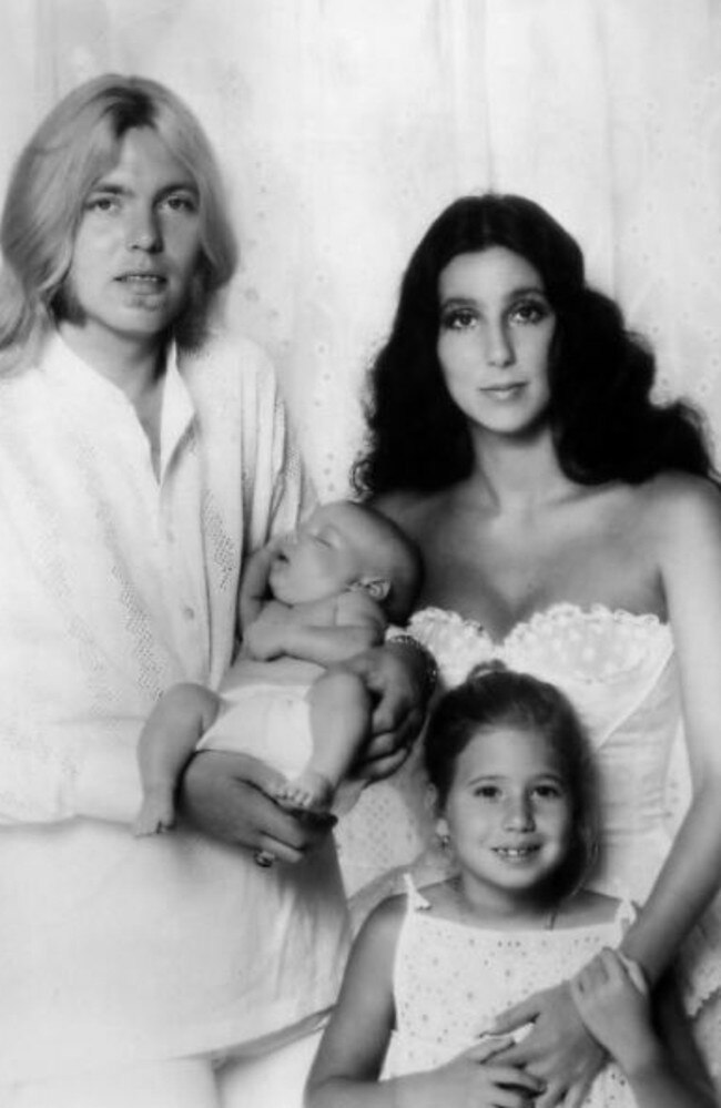 Cher and Gregg Allman with their son Elijah Blue and Cher’s child Chaz Bono