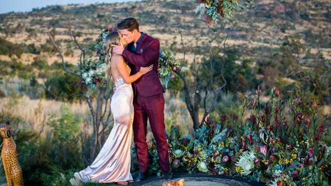 Bachelor Matt Agnew and his chosen one, Chelsea McLeod. Pictures: Channel 10