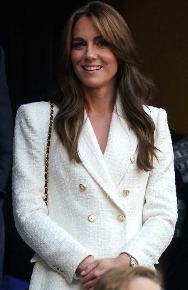 October 15: The Princess of Wales wore this cream coloured blazer at the Rugby World Cup 2023 quarter-final in France. Picture: David Davies/PA Images via Getty Images