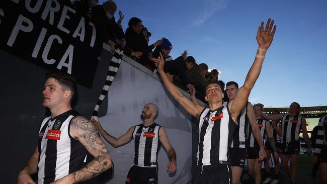 All of Collingwood’s wins have come against bottom-10 opponents. Picture: Daniel Pockett/Getty Images