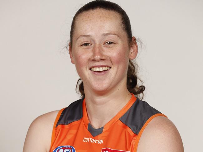 Giants’ Jess Allan in her new colours. Picture: MICHAEL WILLSON/AFL PHOTOS