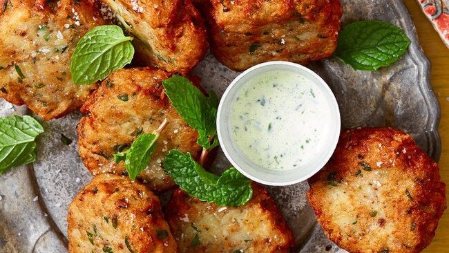 These potato cakes are incredible with sauce.