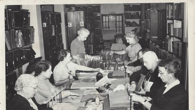 Binding books at Braille House in 1954, the year it moved into the present headquarters in Annerley. Picture: Supplied