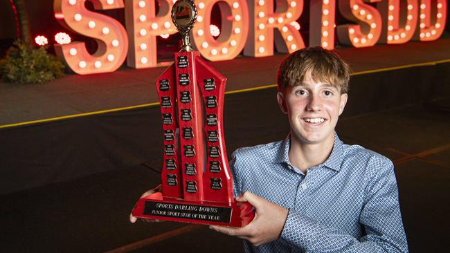 Sports Darling Downs Junior Sports Star of the Year Cedar Johnson at the presentation dinner. Picture: Kevin Farmer