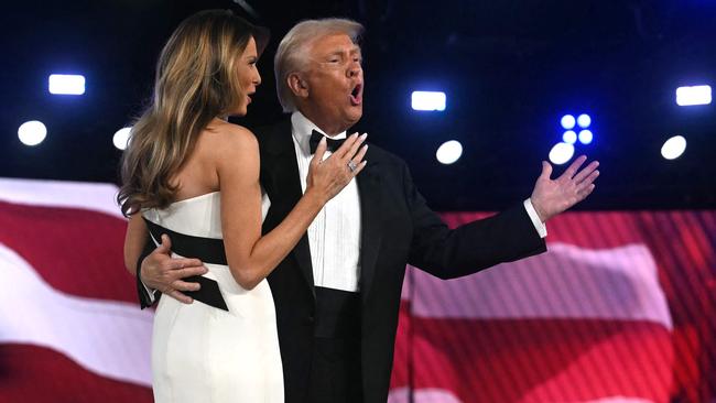 US President Donald Trump and First Lady Melania Trump attend the Liberty inaugural ball in Washington, DC. Picture: AFP