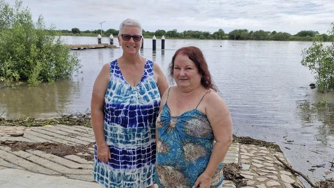 Groper Creek Caravan Park managers Wendy Coplick and Jeanette Garvey were busily preparing for a major flood overnight Wednesday.