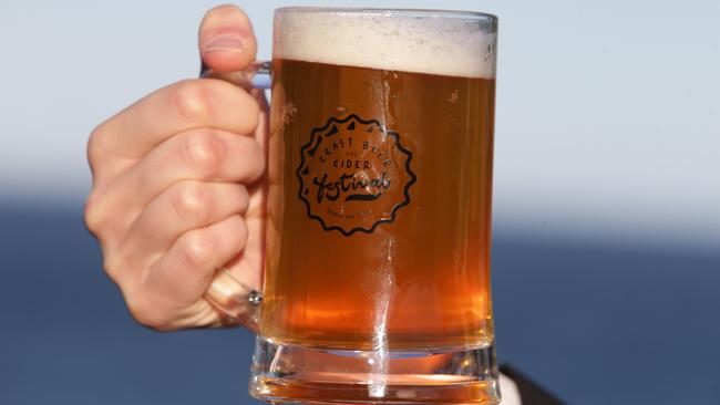 A perfect pour at the Coogee Bay Hotel Craft Beer and Cider festival. Picture: Craig Wilson