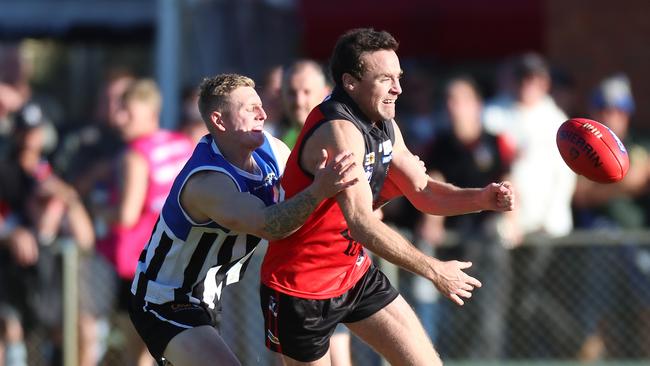 Josh Linton gets the ball away for Stawell earlier this year. Picture Yuri Kouzmin