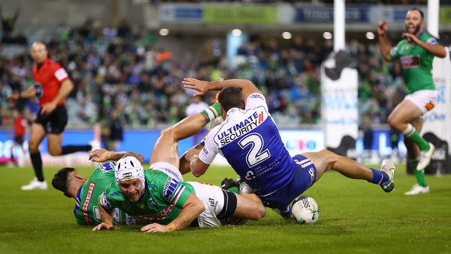 The Raiders held on to win, but their second half woes continue, with no second half tries scored since their Round 5 loss to Melbourne. Picture: Getty Images.