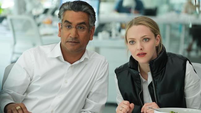 Naveen Andrews and Amanda Seyfried in The Dropout. Picture: Hulu