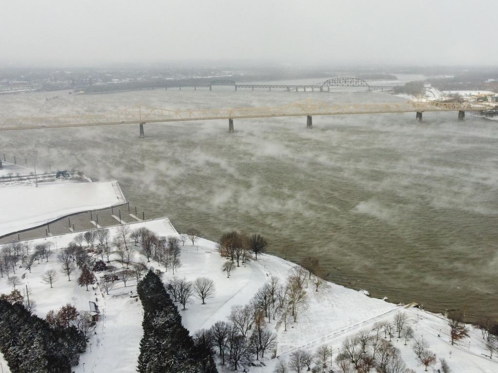 The Ohio River is seen in Louisville, Kentucky, under freezing temperatures. Picture: AFP