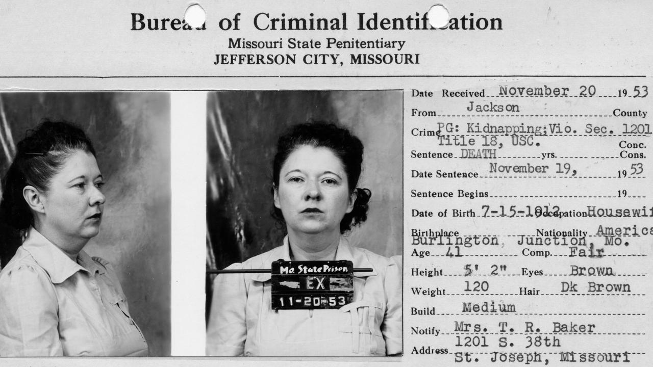 Bonnie Heady’s mug shot after her arrest and incarceration awaiting execution in Missouri in 1953.