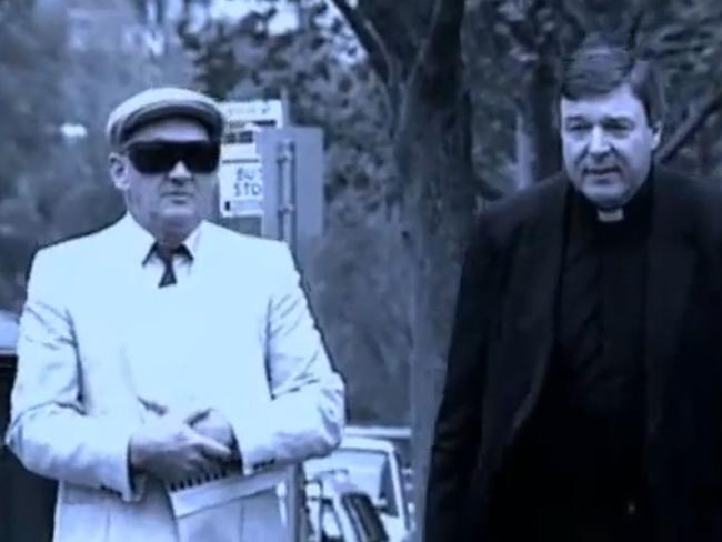 George Pell with Gerald Ridsdale (left) arriving to court in 1993. Picture: Supplied