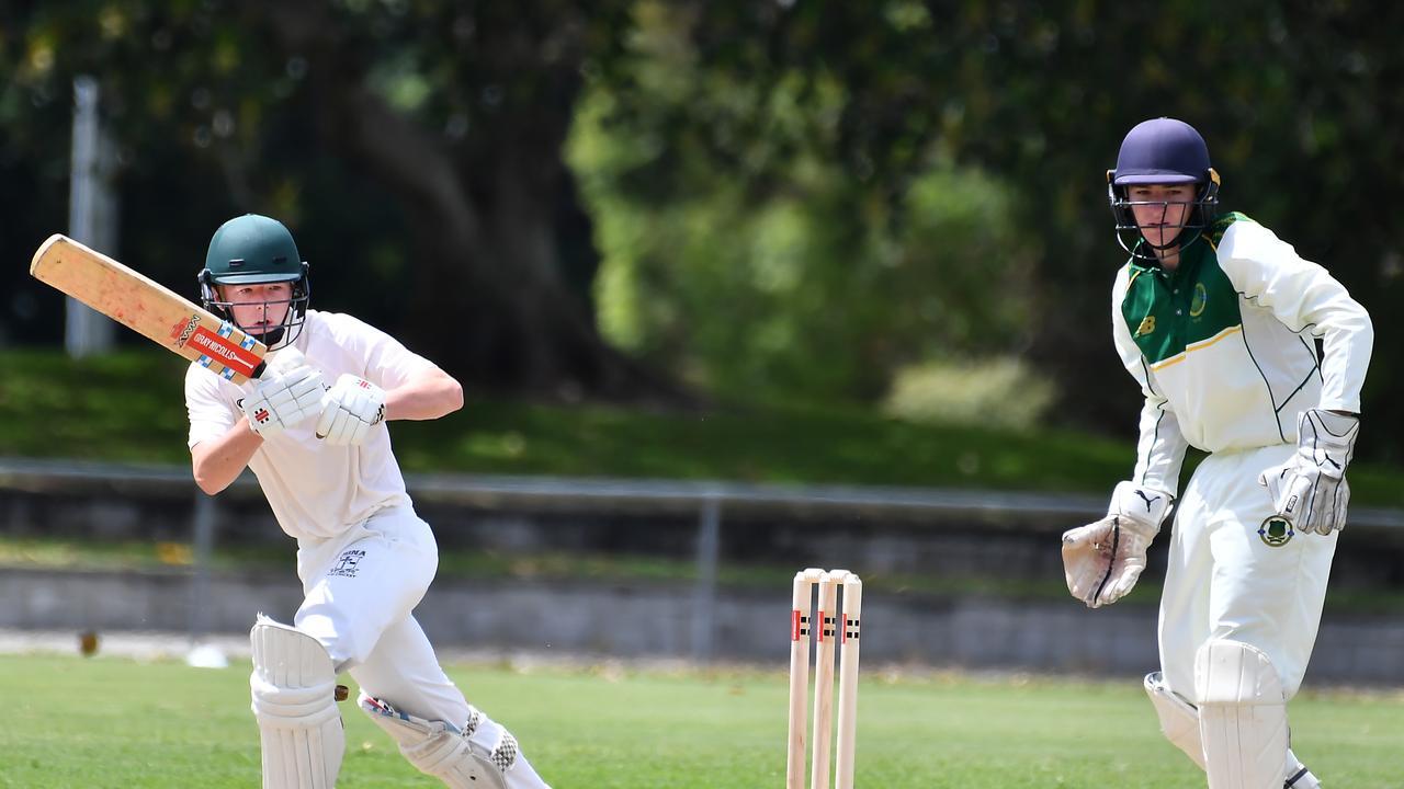 Iona College batsman Zayne Thomas AIC First XI match between St Patrick's College and Iona College. Saturday February 12, 2022. Picture, John Gass