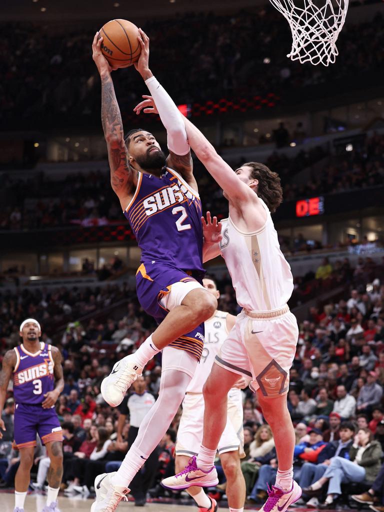 He’s getting it done on both ends of the floor. Geoff Stellfox/Getty Images/AFP