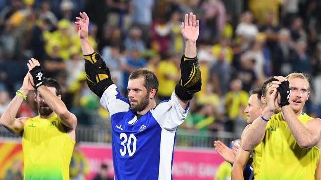 The rock of the team, Andrew Charter will line up in goals for Australia. (AAP Image/Dean Lewins)