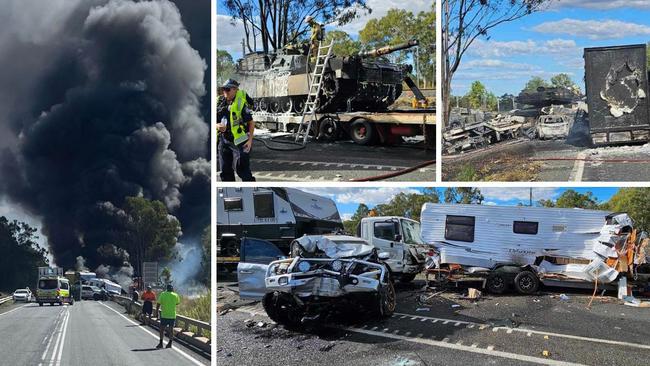 Crash on the Bruce Highway at Bajool on July 19, 2023. Picture: Contributed