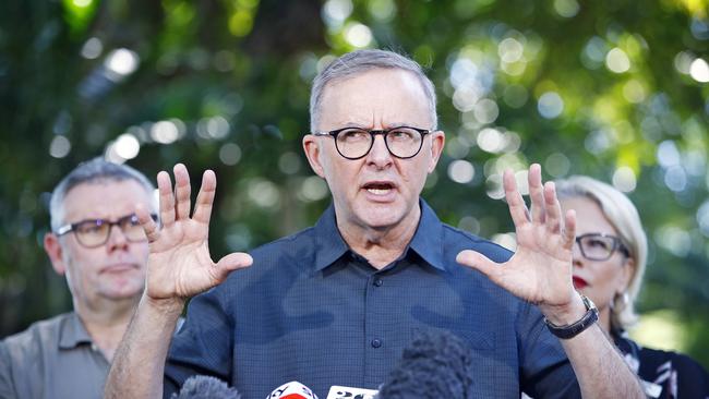 13/5/22 FEDERAL ELECTION 2022. LABOR BUS TOUR. Federal Labor leader Anthony Albanese pictured on Fitzroy Island to discuss his policy on climate change and saving the Great Barrier Reef. Picture: Sam Ruttyn