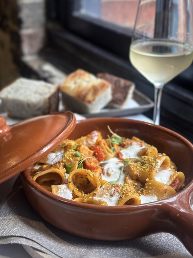 Kensington St’s Olio’s pasta al coccio. Picture: Jenifer Jagielski