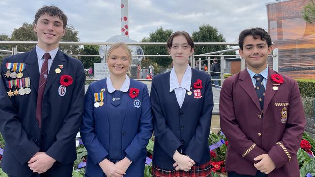 Damon Buchanan, Heidi Wilkinson, Gemma Oaklands and Aryan Roy at The Hills ceremony in Kellyville.