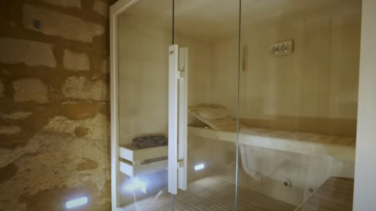 This dry sauna adds a touch of luxury. Picture: CNBC Make It/YouTube